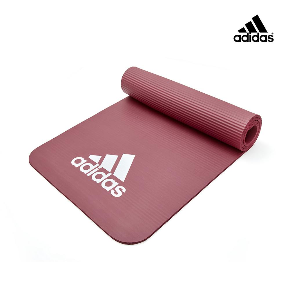 【Adidas 愛迪達】輕量彈性瑜珈墊-7mm(煙燻紅)