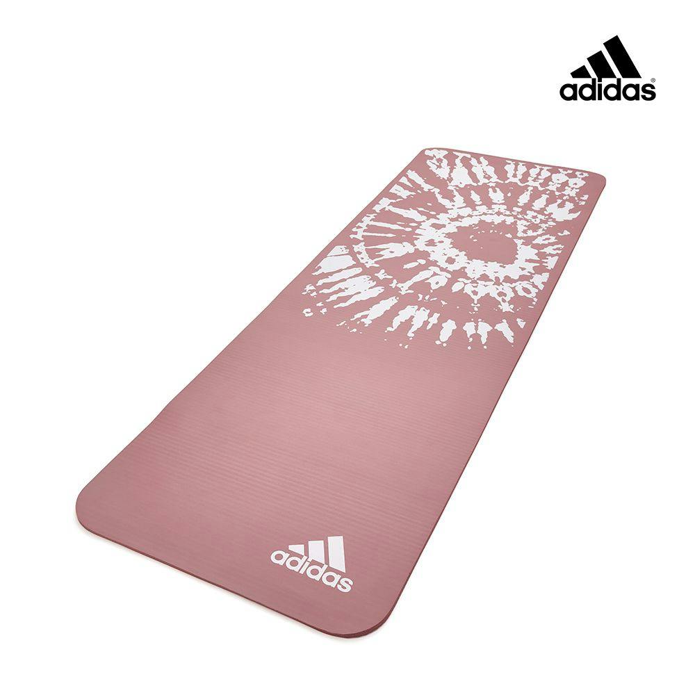 【Adidas 愛迪達】紮染防滑瑜珈墊-10mm(煙燻粉)