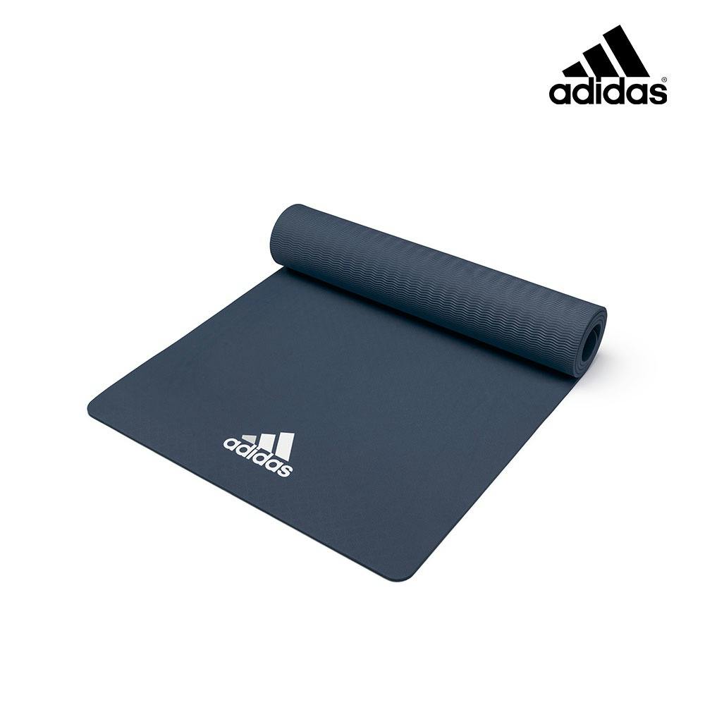 【Adidas 愛迪達】輕量波紋瑜珈墊-8mm(曬圖藍)